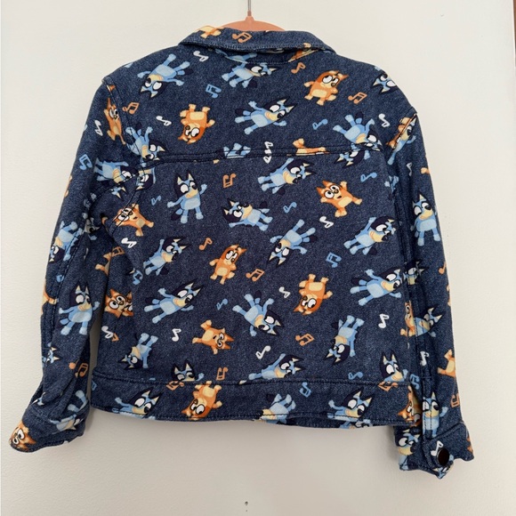 Bluey Denim Jacket | 4T | Navy & Orange Cartoon Character Jean Jacket - Picture 4 of 5
